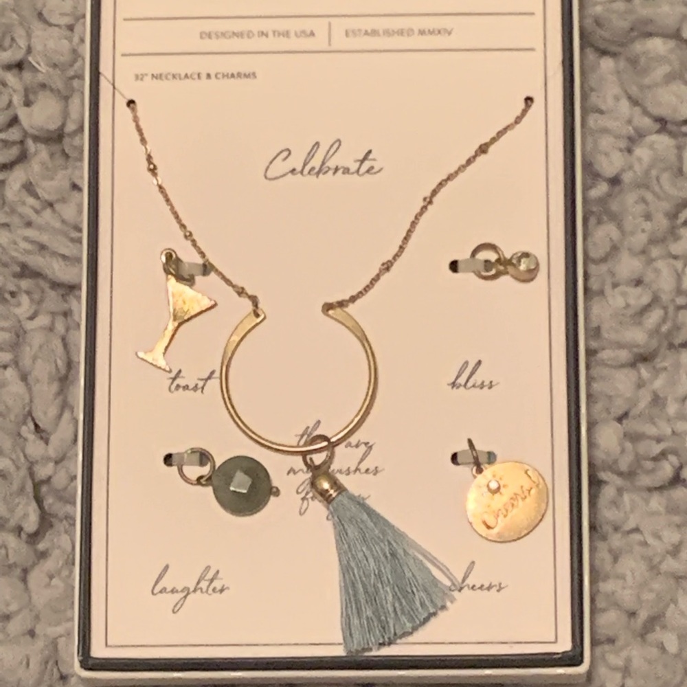 3 / $20 - Charm Necklace with multiple charms - NWT